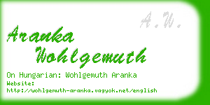 aranka wohlgemuth business card